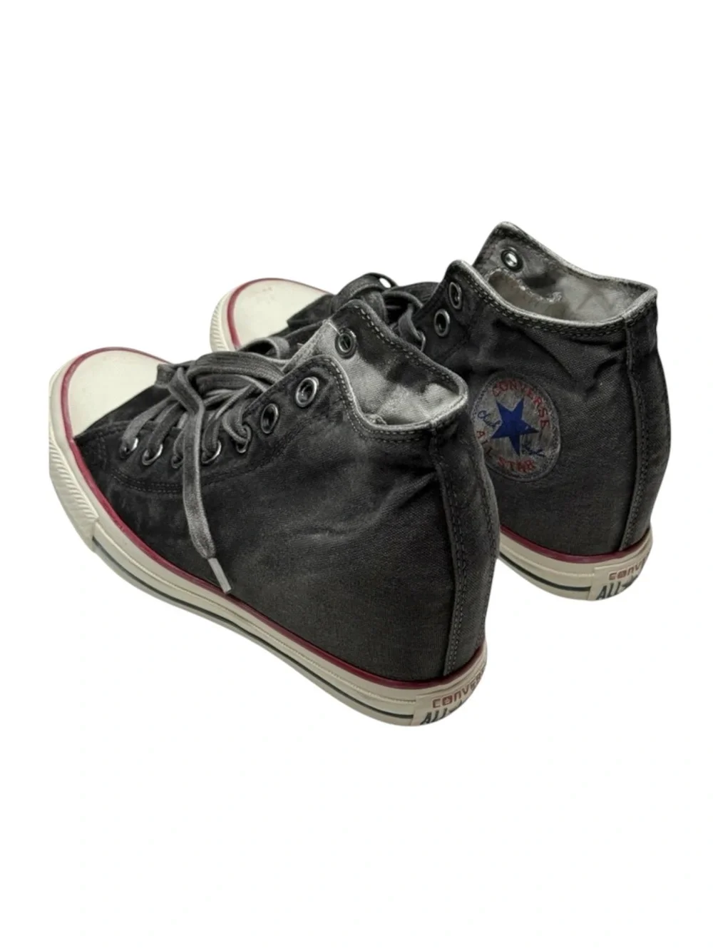 new Converse ✪ CTAS Lux Mid Hidden Platform Wedge Sneaker ✪ Distressed Grey ✪ 8M - Picture 6 of 16